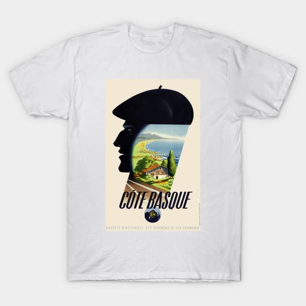 Côte Basque France Vintage Travel Poster T-Shirt by vintagetreasure